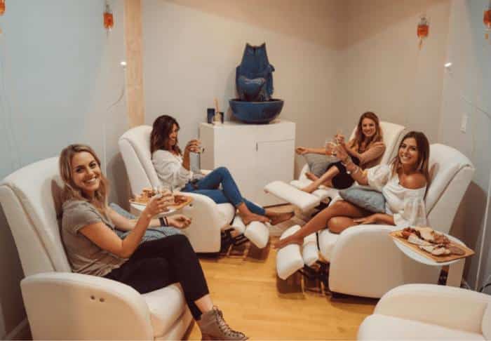 group of women receiving mobile iv therapy